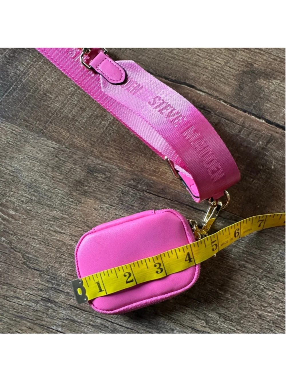 Women's Steve Madden Pink Logo Strap with Detachable adjustable￼Pouch Summer